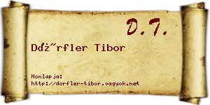 Dörfler Tibor névjegykártya