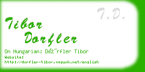 tibor dorfler business card